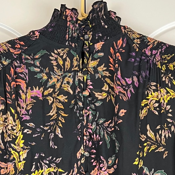 H&M Women's Colorful Floral Print Dress with Ruffle cuffs and neckline - Picture 3 of 6